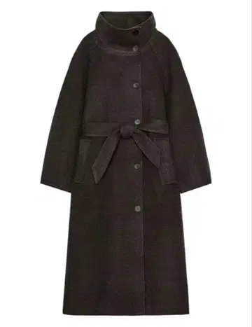 소프트 하이넥 벨트 코트