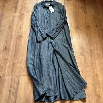새상품 ZARA 정가 1만 990엔 린넨 셔츠 원피스 롱 원피스
