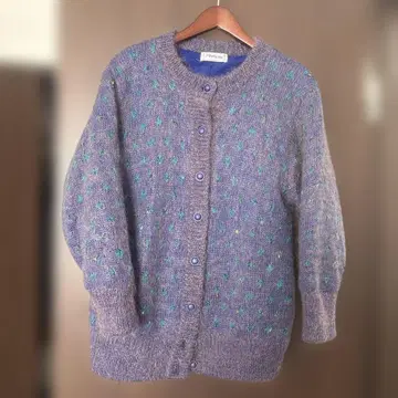 Monseine 긴팔 가디건 빈티지풍 블루?