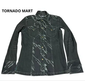 y2k TORNADO MART 안료 염색 데미지 가공 데님 자켓