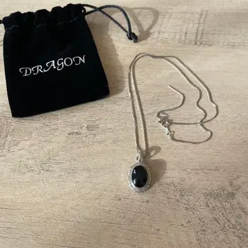 블랙 오닉스 펜던트 목걸이 silver925 라운드 오벌