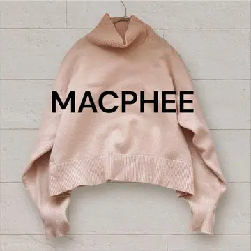 MACPHEE 핑크 하이넥 터틀넥 니트 스웨터 울