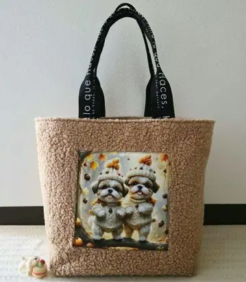 핸드메이드 시츄 강아지 복슬복슬 토트백 U^^U
