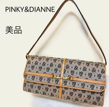 핑키&다이앤 숄더 핸드백 베이지 브라운 로고 모노그램