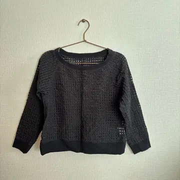 블랙 시스루 상의 S