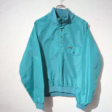 80s 블랙택 에디 바우어 나일론 스냅t 터콰이즈