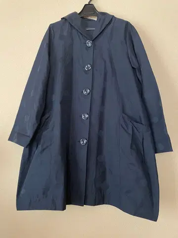 트렌치코트 네이비 후드 포켓