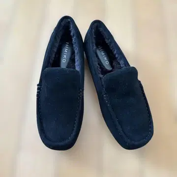 히미코 발수 시어링 가죽 폭신폭신 모카신 블랙