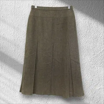 [ 새상품급 ] 에 바이 울 롱 스커트 40 브라운 산요 [ Z2 ]