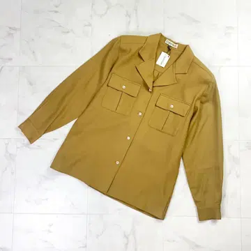 캘빈클라인 오픈 카라 사파리 자켓 워크 셔츠 브라운 7*LD52