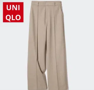 [ UNIQLO ] 브러쉬드 저지 와이드 팬츠 S 사이즈 베이지 새상품