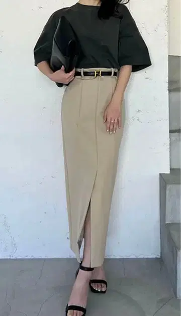 anuans 프론트 벤츠 패널 타이트 스커트 s