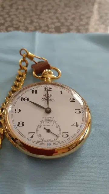 회중시계 watex제 뒷면 국화 문양 골드