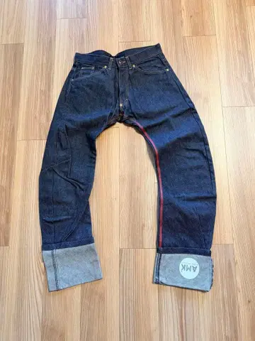 ANDREW MACKENZIE 입체 재단 다크 데님 팬츠