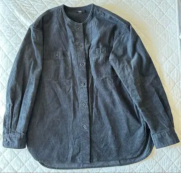 유니클로 코듀로이 롱 셔츠 자켓 그레이 S 사이즈