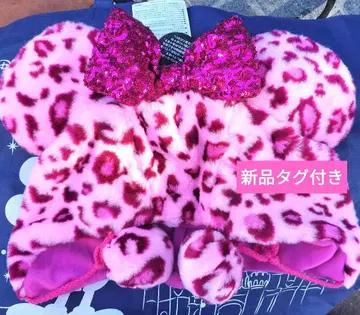 팬캡 핑크 레오파드 무늬 도쿄 디즈니 리조트