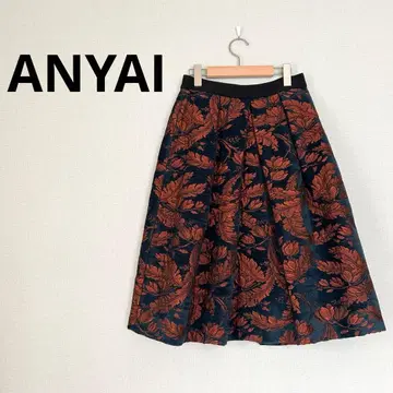 ANYAI 아나이 자카드 스커트 리프 무늬