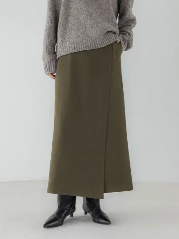 크루레 crewre 울 랩스커트