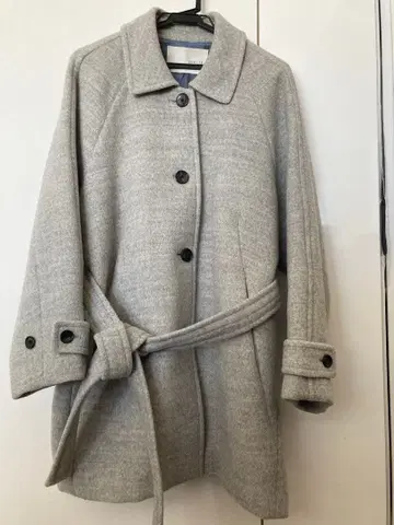 qualite 벨트 포함 그레이 코트