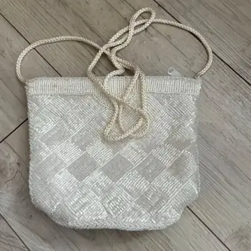 화이트 총 비즈 뜨개질 디자인 파티 백