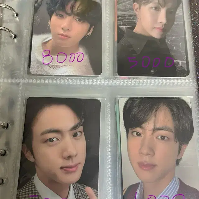 방탄소년단 포토카드 (정국/제이홉/진/뷔)