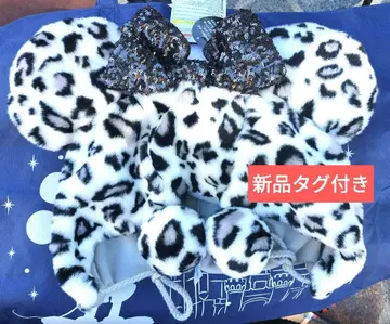 팬캡 레오파드 무늬 화이트 화이트 레오파드 표범 무늬 디즈니 리조트