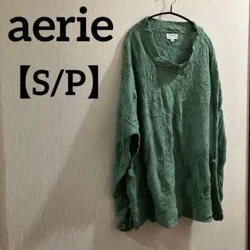 aerie [ S/P ] 그린 녹색 스웨터 긴팔 심플 무지 봄/가을