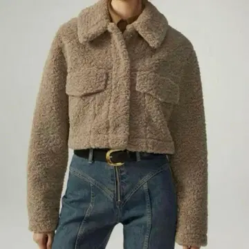 ZARA 크롭 페이크 보아 셔츠 자켓 XS