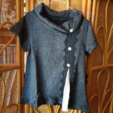 트위드 반팔 튜닉