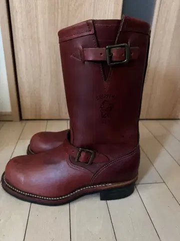 치페와 엔지니어 부츠 브라운 가죽