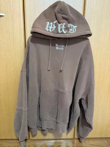 브라운 오버 사이즈 후드티