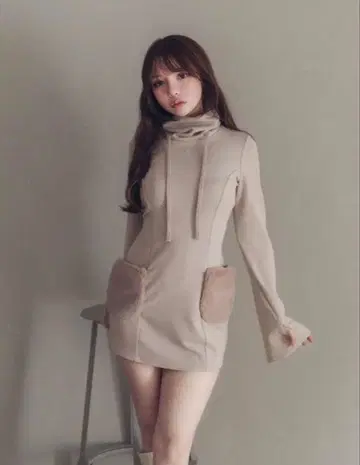 Fur pocket mini dress ANDMARY