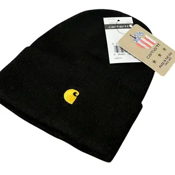 [ 새상품 ] Carhartt 칼하트 니트 모자 비니 블랙 로고 블랙
