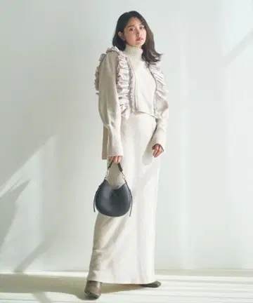 스나이델 프릴 베스트 레이어드 니트 원피스