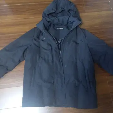 SANYO COAT 후드 부착 다운 자켓 블랙