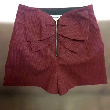 Rirandture 빨간색 체크 리본 숏팬츠 사이즈 1