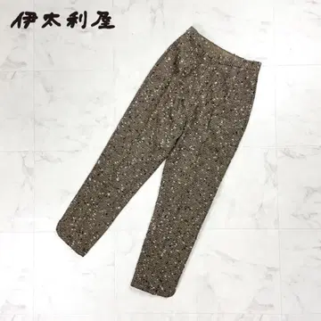 이타리야 도트 무늬 멀티 트위드 테이퍼드 팬츠 말 브라운 9*HD500