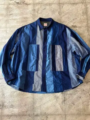 FUNSET OF ART 팬 세트 오브 아트 패치워크 셔츠 XL