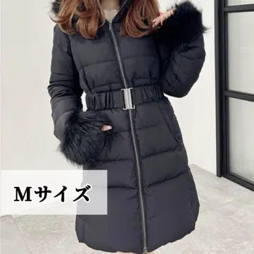 RESEXXY 후드 부착 다운 코트 블랙 M 사이즈