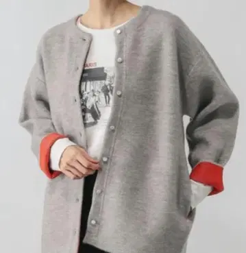 글로벌 워크 바이컬러 니트 블루종