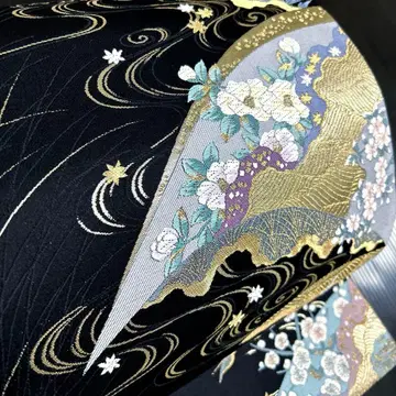 순수 실크 후쿠로 오비 [수면 꽃들]