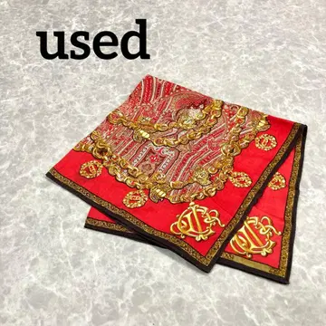 빈티지풍 올 패턴 스카프 클래시컬 체인 모티브 정사각형 대형