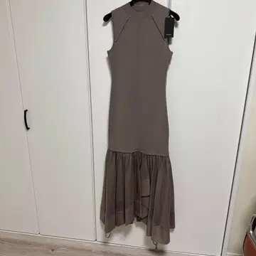 nuans 슬리브리스 롱 원피스 S 그레이 베이지