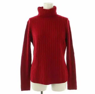 개럴개런트 리브 터틀넥 니트 스웨터 울 빨간색 약간 두꺼운 원단