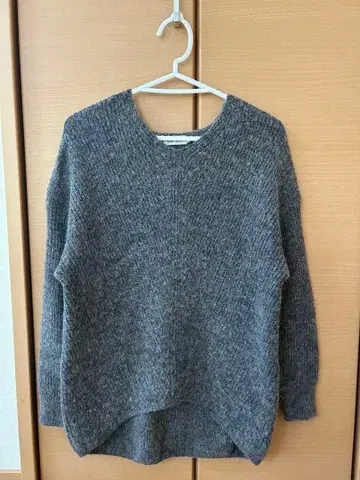 LEPSIM 리프심 그레이 V넥 니트 스웨터 긴팔