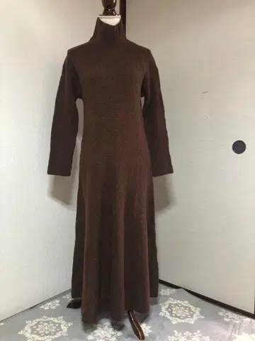 이에나 터틀넥 롱 니트 원피스 BR