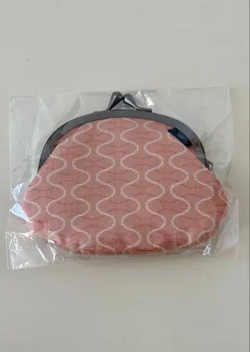 가마구치 코인 케이스 경금 순수 실크 살몬 핑크