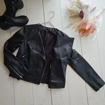 ANAYI/양가죽/램 가죽/라이더 자켓/블랙/36