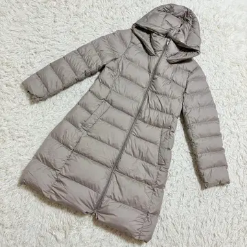 유니클로 고품질 다운 코트 롱 기장 후디 리본 포함 겨울 ( L )