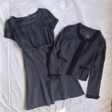 루니 원피스 노카라 자켓 셋업 36 포멀